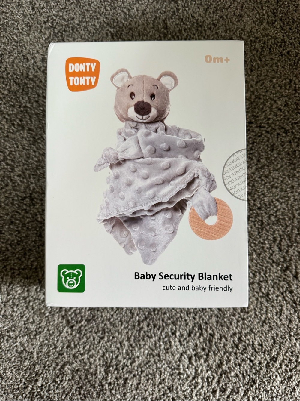 Donty Tonty Grey Baby Security Blanket - Soft Lovey